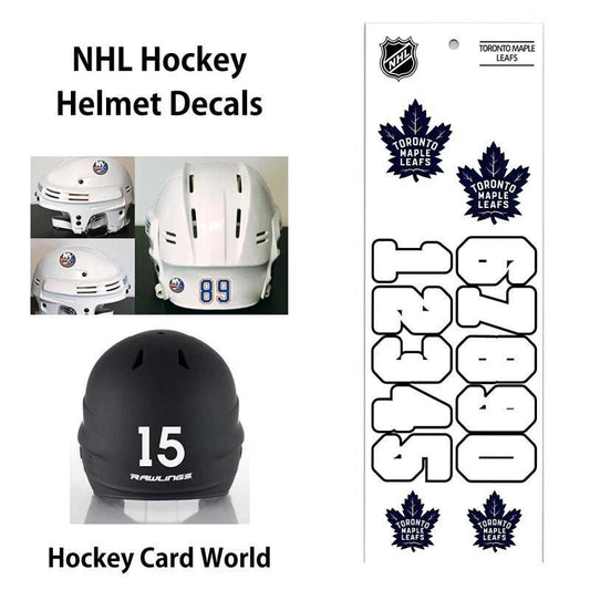 Toronto Maple Leafs (WHITE) Hockey Helmet Decals Set - Numbers & Logos Image 1