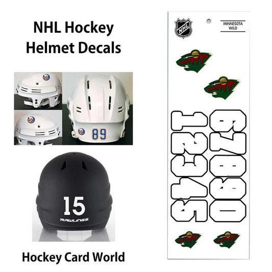 Minnesota Wild (WHITE) Hockey Helmet Decals Set - Numbers & Logos Image 1