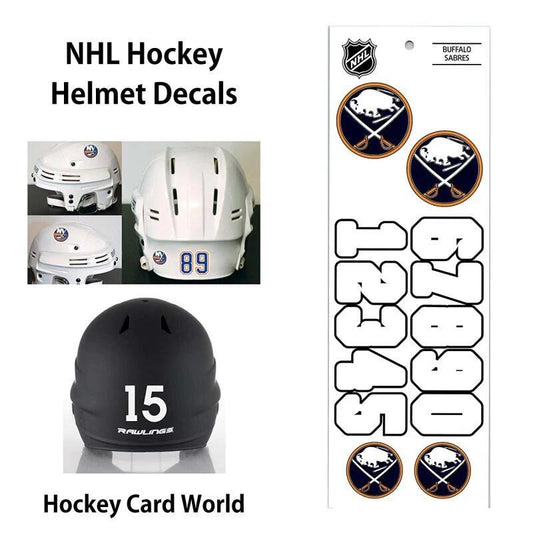 Buffalo Sabres (WHITE) Hockey Helmet Decals Set - Numbers & Logos Image 1