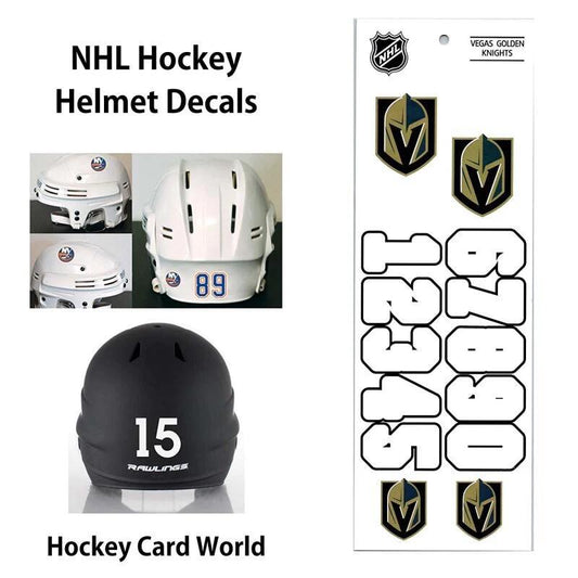 Vegas Golden Knights (WHITE) Hockey Helmet Decals Set - Numbers & Logos Image 1