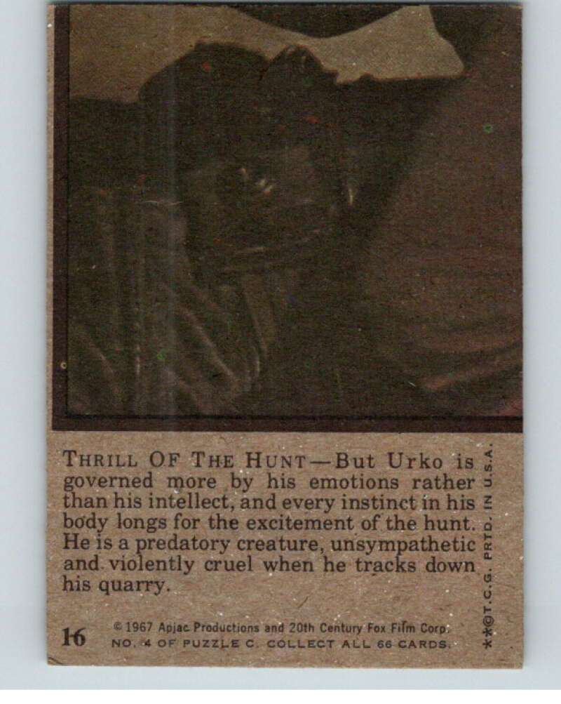 1967 Topps Planet of the Apes #16 Thrill of Hunt  V78649 Image 2