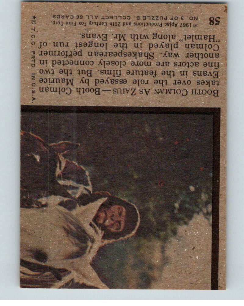 1967 Topps Planet of the Apes #58 Booth Colman Zaius  V78695 Image 2