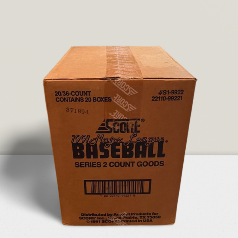 1991 Score Series 2 Baseball Hobby Wax Box CASE - Sealed 20 Box Case Image 3