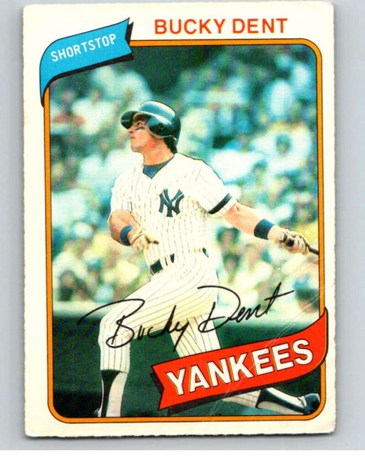 1980 O-Pee-Chee #33 Bucky Dent  New York Yankees  V78914 Image 1