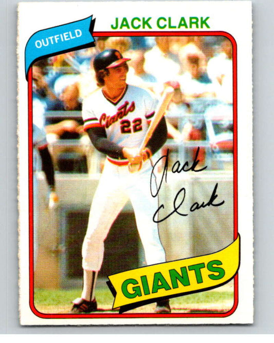 1980 O-Pee-Chee #93 Jack Clark  San Francisco Giants  V79106 Image 1