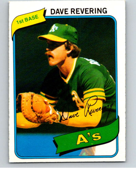 1980 O-Pee-Chee #227 Dave Revering  Oakland Athletics  V79533 Image 1