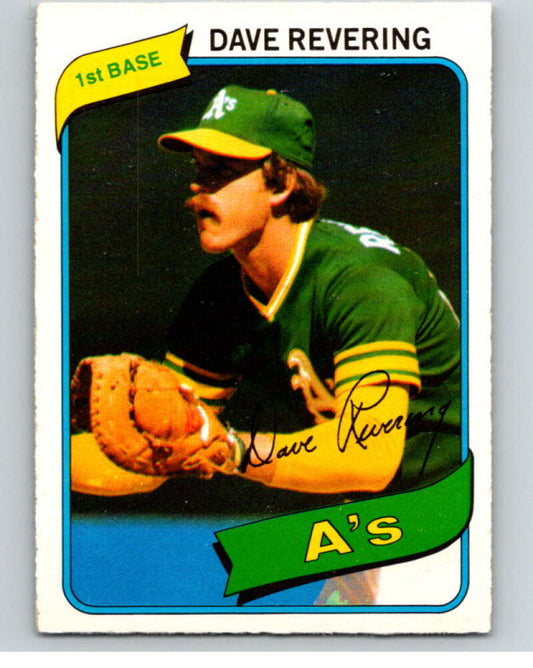 1980 O-Pee-Chee #227 Dave Revering  Oakland Athletics  V79536 Image 1