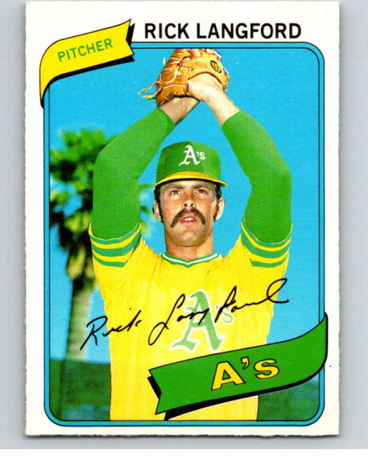 1980 O-Pee-Chee #284 Rick Langford  Oakland Athletics  V79693 Image 1