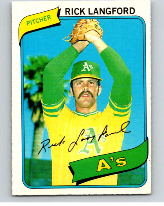 1980 O-Pee-Chee #284 Rick Langford  Oakland Athletics  V79694 Image 1