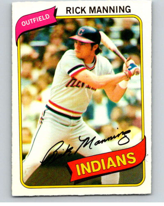 1980 O-Pee-Chee #292 Rick Manning  Cleveland Indians  V79715 Image 1