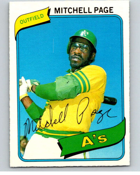 1980 O-Pee-Chee #307 Mitchell Page  Oakland Athletics  V79752 Image 1