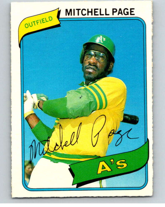 1980 O-Pee-Chee #307 Mitchell Page  Oakland Athletics  V79753 Image 1