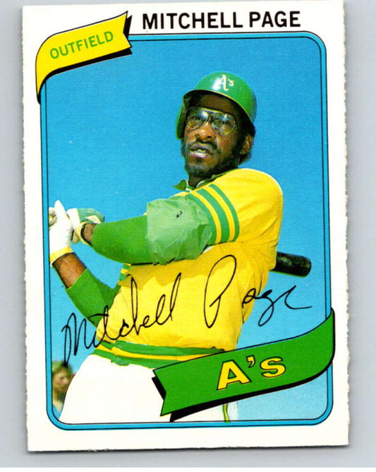 1980 O-Pee-Chee #307 Mitchell Page  Oakland Athletics  V79754 Image 1
