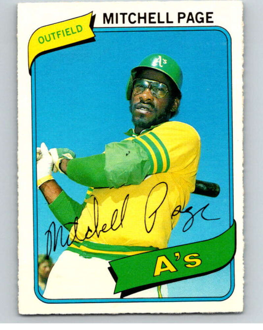 1980 O-Pee-Chee #307 Mitchell Page  Oakland Athletics  V79755 Image 1