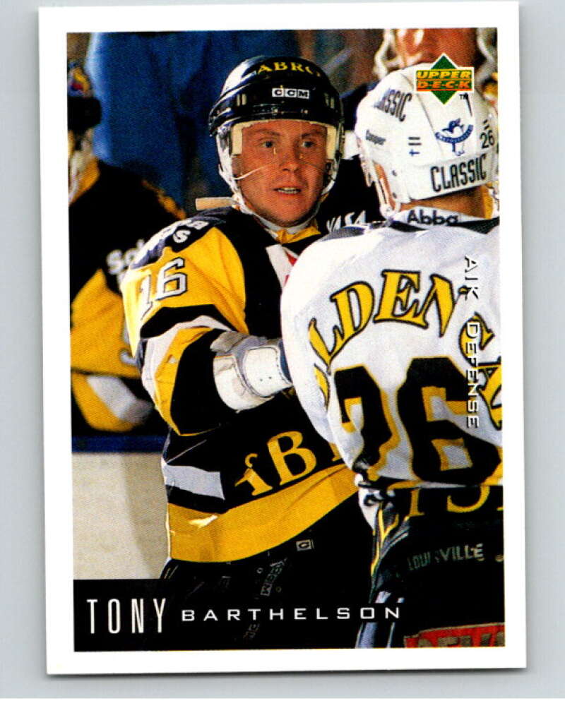 1995-96 Swedish Upper Deck #6 Tony Barthelson V80006 Image 1