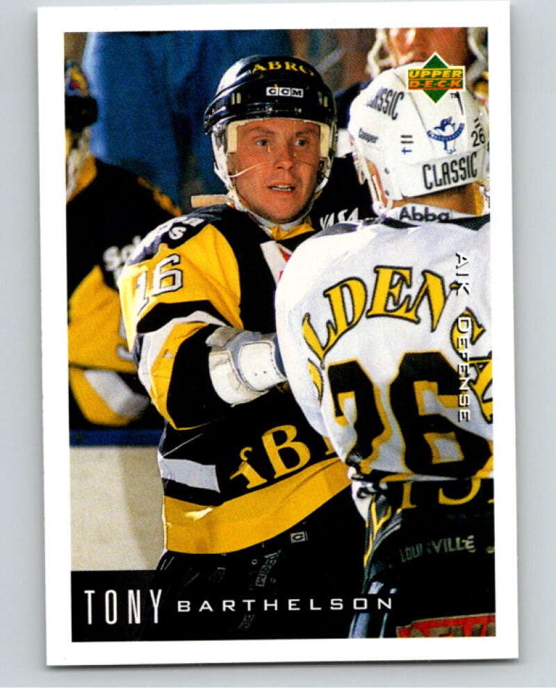1995-96 Swedish Upper Deck #6 Tony Barthelson V80007 Image 1