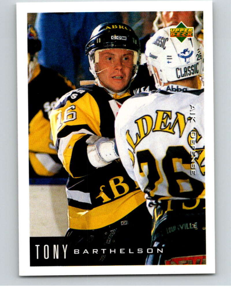 1995-96 Swedish Upper Deck #6 Tony Barthelson V80009 Image 1