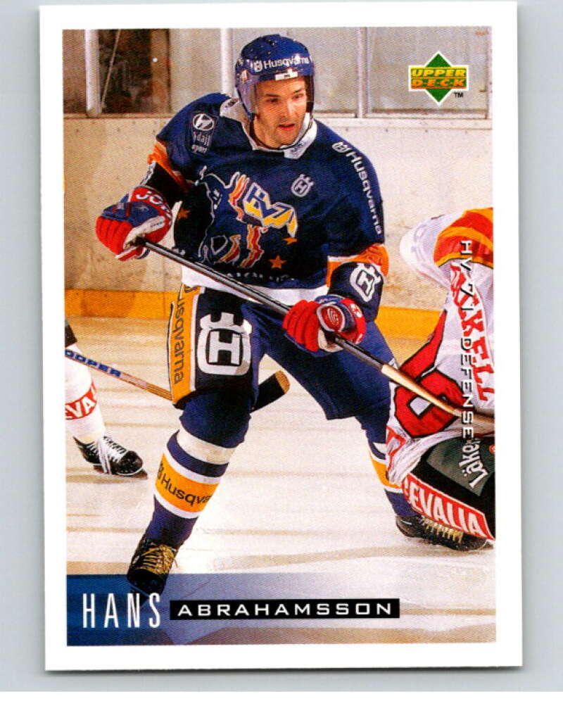 1995-96 Swedish Upper Deck #78 Hans Abrahamsson V80125 Image 1