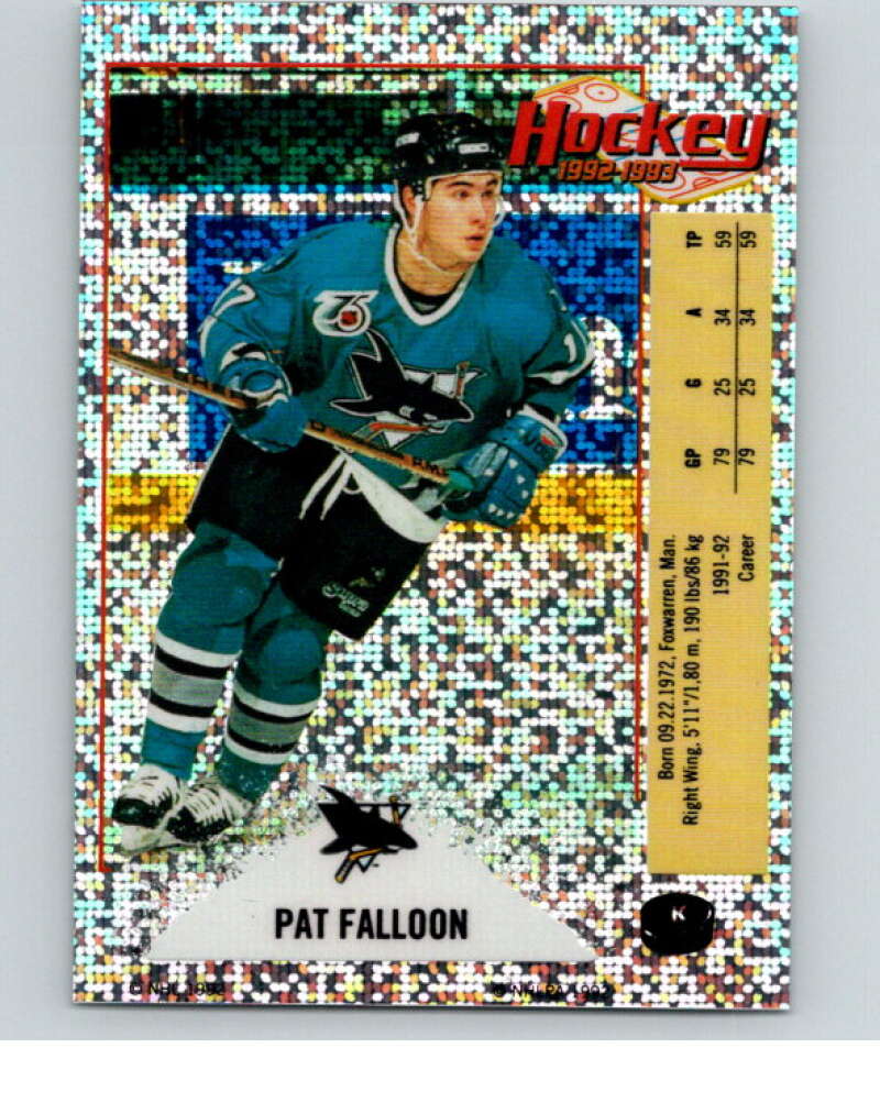 1992-93 Panini Stickers #K Pat Falloon  San Jose Sharks  V80377 Image 1