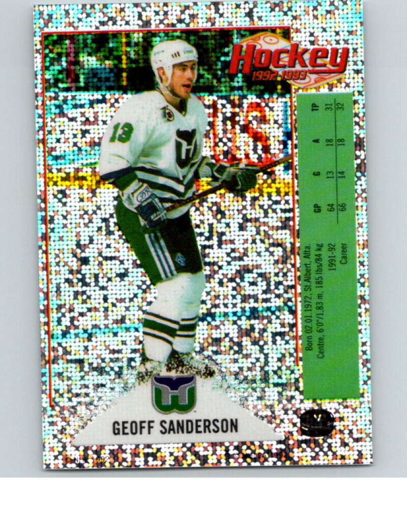 1992-93 Panini Stickers #V Geoff Sanderson  Hartford Whalers  V80383 Image 1