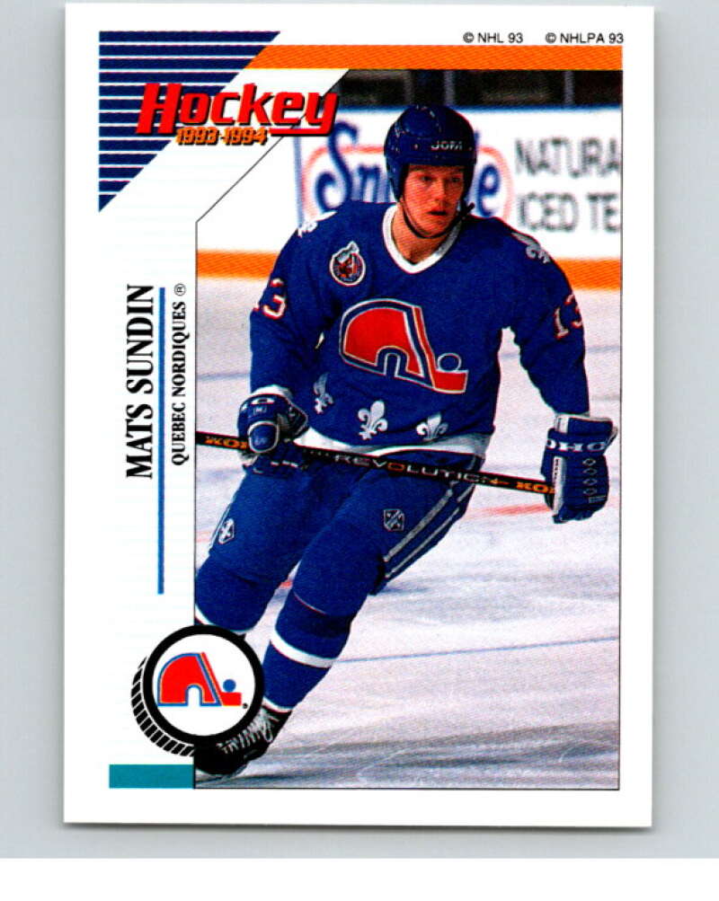 1993-94 Panini Stickers #68 Mats Sundin  Quebec Nordiques  V80480 Image 1