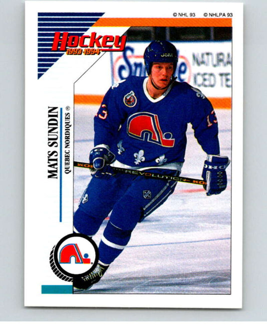 1993-94 Panini Stickers #68 Mats Sundin  Quebec Nordiques  V80481 Image 1