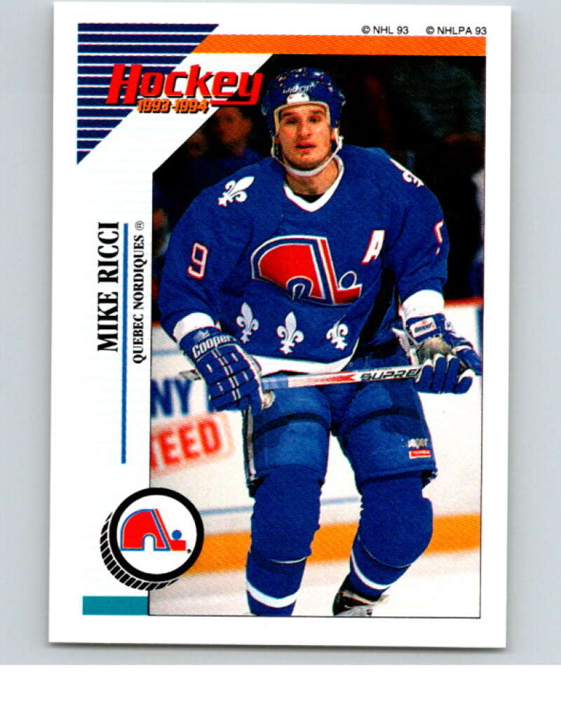1993-94 Panini Stickers #69 Mike Ricci  Quebec Nordiques  V80482 Image 1