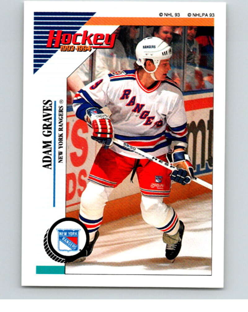 1993-94 Panini Stickers #92 Adam Graves  New York Rangers  V80536 Image 1