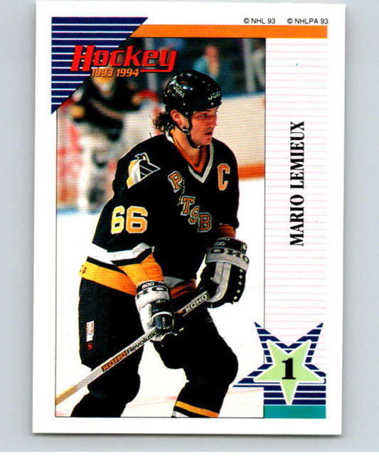 1993-94 Panini Stickers #136 Mario Lemieux  Pittsburgh Penguins  V80609 Image 1