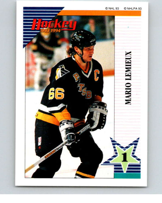 1993-94 Panini Stickers #136 Mario Lemieux  Pittsburgh Penguins  V80610 Image 1