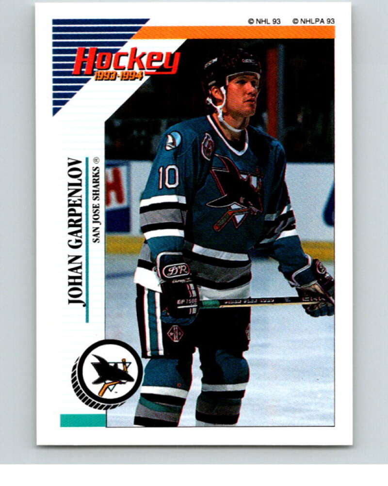 1993-94 Panini Stickers #257 Johan Garpenlov  San Jose Sharks  V80761 Image 1