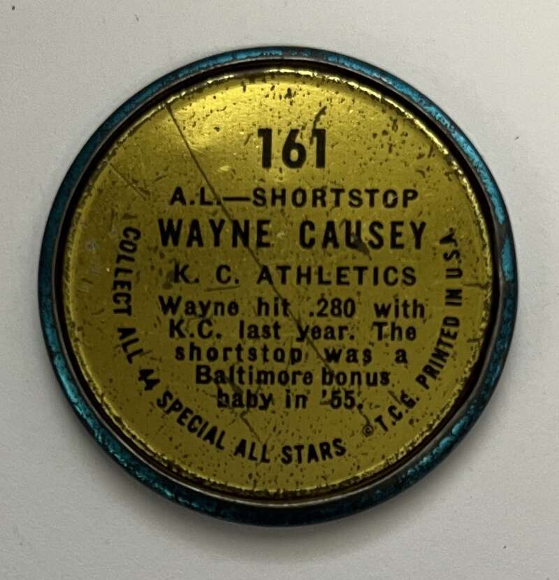 1964 Topps Coins Baseball #161 Wayne Causey AS  Kansas City Athletics  V82050 Image 2