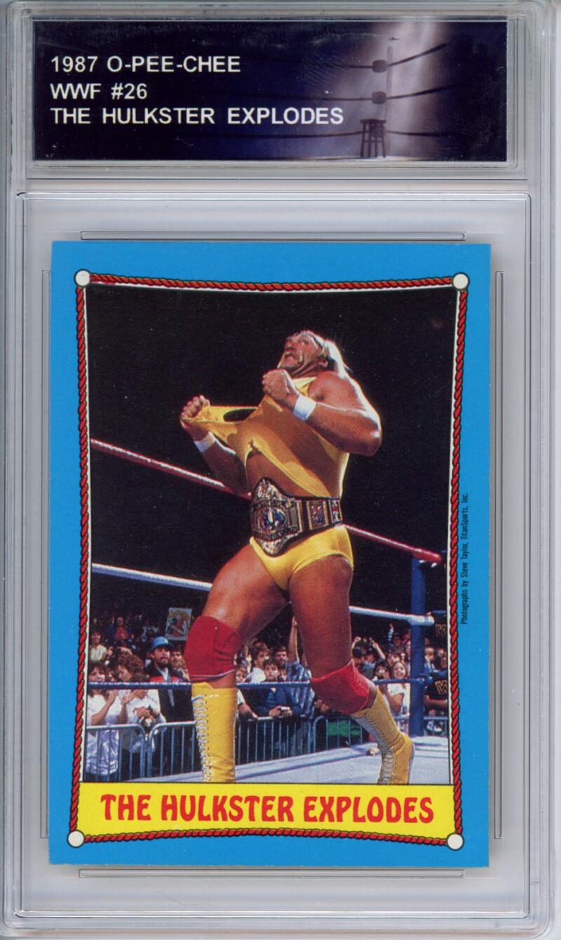 1987 O-Pee-Chee WWF #26 The Huckster Explodes - Encased 294555 Image 1