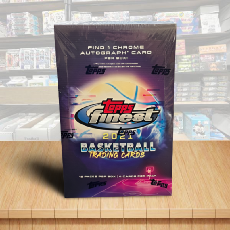 2021-22 Topps Finest Basketball NBA Hobby Box - 18 Packs + Auto Image 1