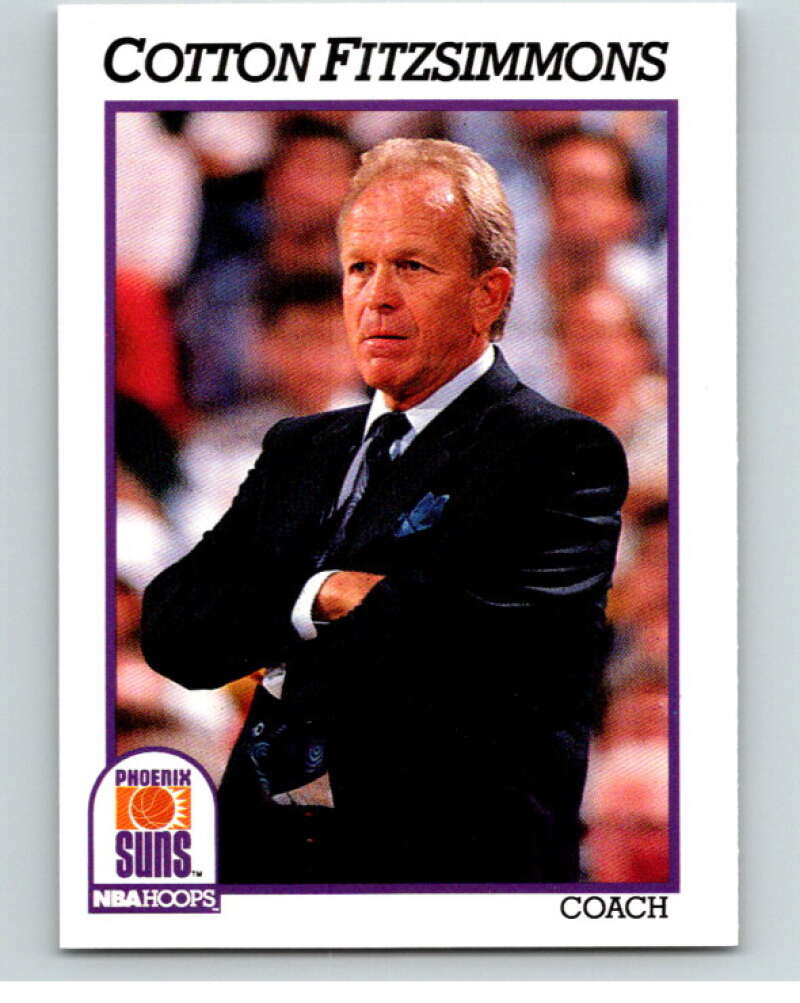 1991-92 Hoops #241 Cotton Fitzsimmons CO  Phoenix Suns  V82349 Image 1