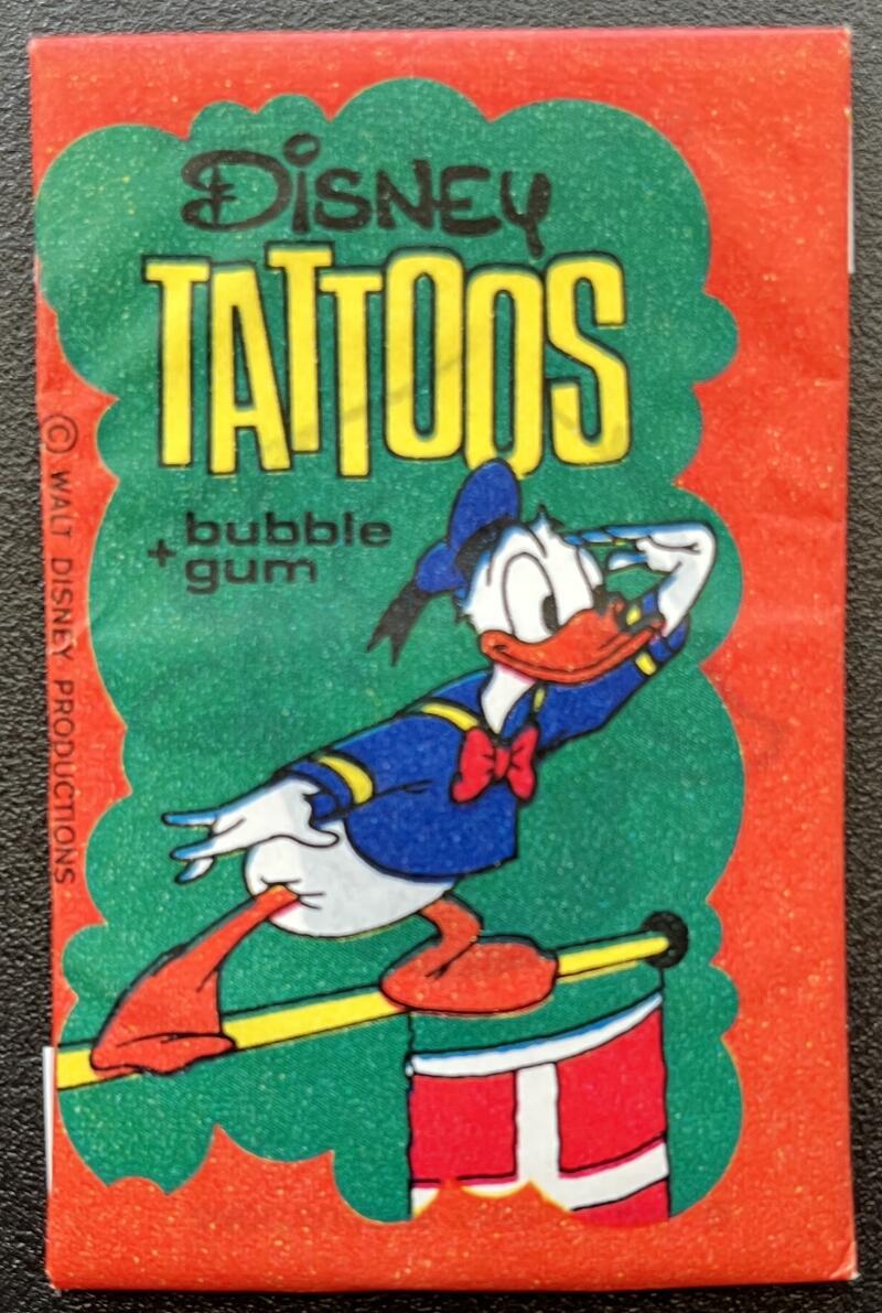 1967 Dandy Disney Tattoos Sealed Wax Pack - Donald Duck - V82439 Image 1