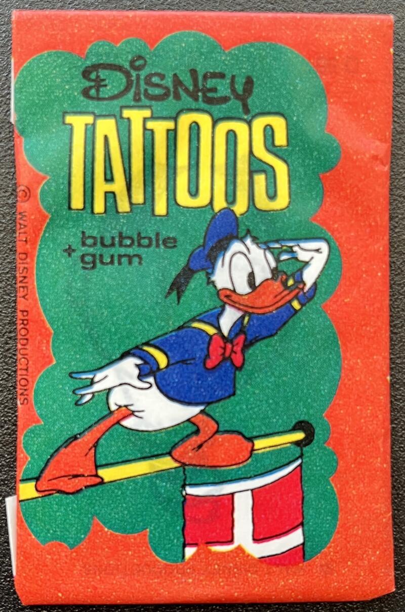1967 Dandy Disney Tattoos Sealed Wax Pack - Donald Duck - V82440 Image 1