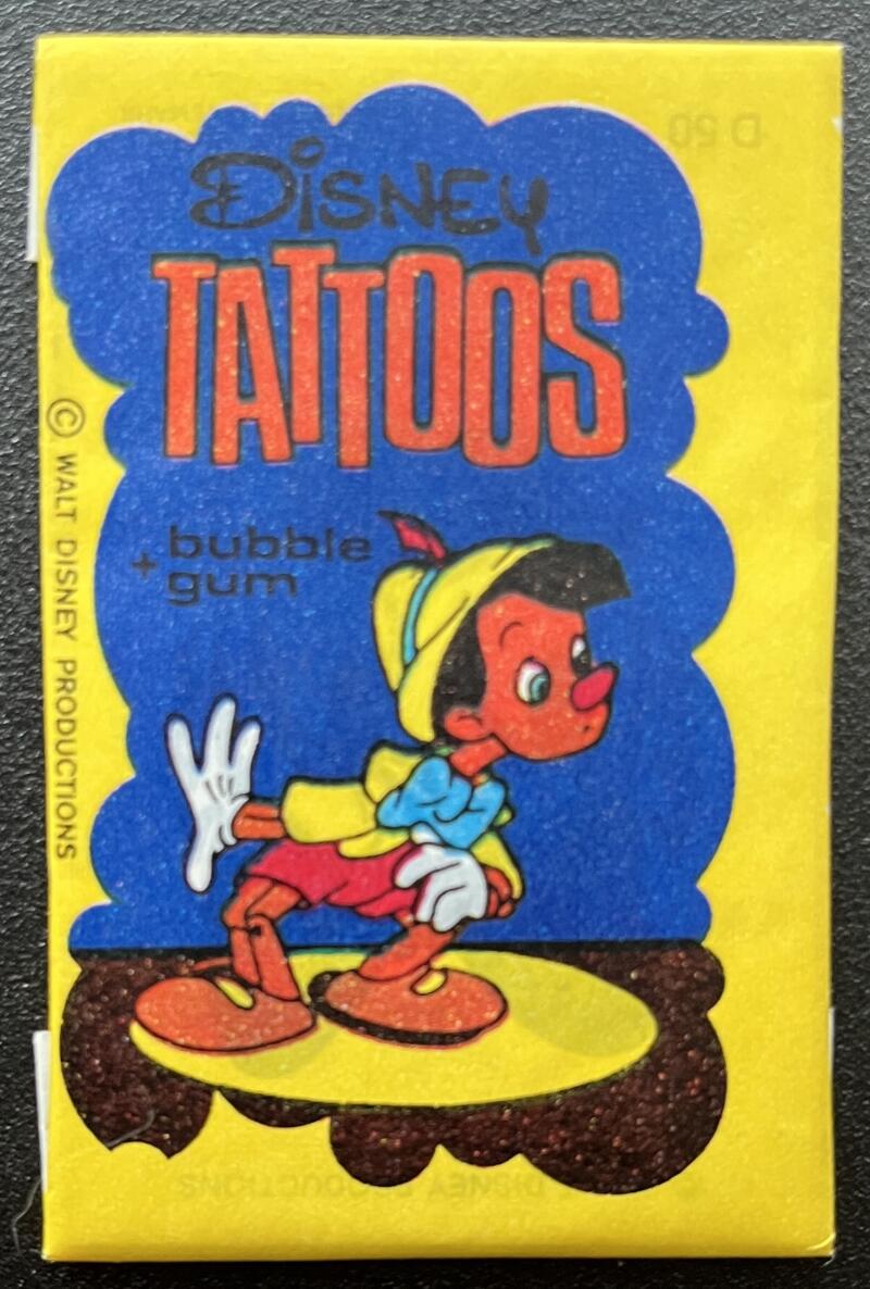1967 Dandy Disney Tattoos Sealed Wax Pack - Pinocchio - V82446 Image 1