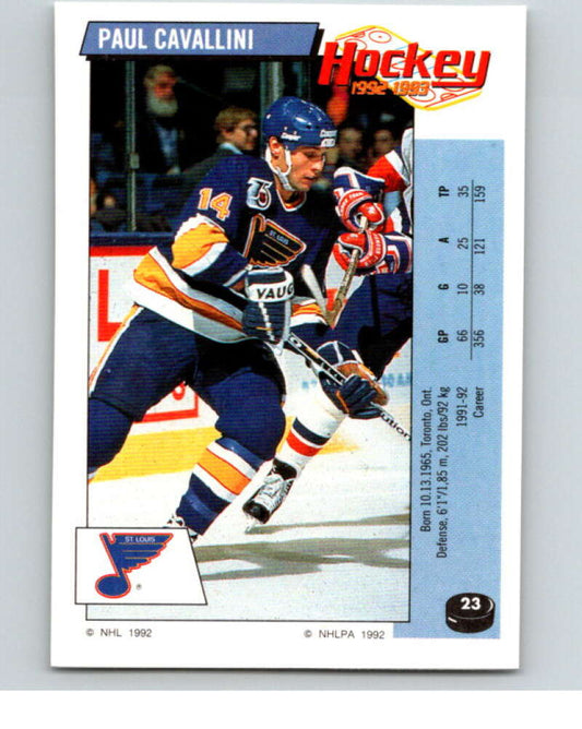 1992-93 Panini Stickers Hockey  #23 Paul Cavallini   V82490 Image 1