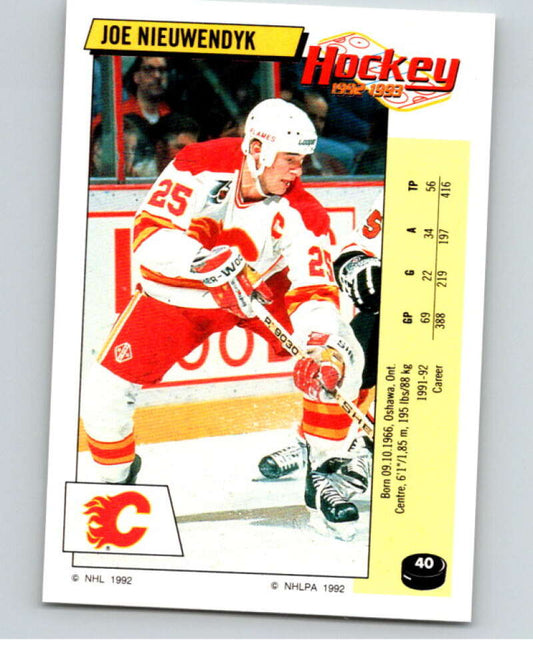 1992-93 Panini Stickers Hockey  #40 Joe Nieuwendyk  Calgary Flames  V82539 Image 1