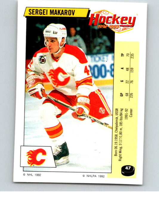 1992-93 Panini Stickers Hockey  #47 Sergei Makarov  Calgary Flames  V82555 Image 1