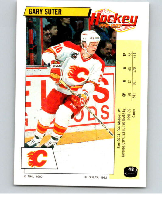 1992-93 Panini Stickers Hockey  #48 Gary Suter  Calgary Flames  V82557 Image 1