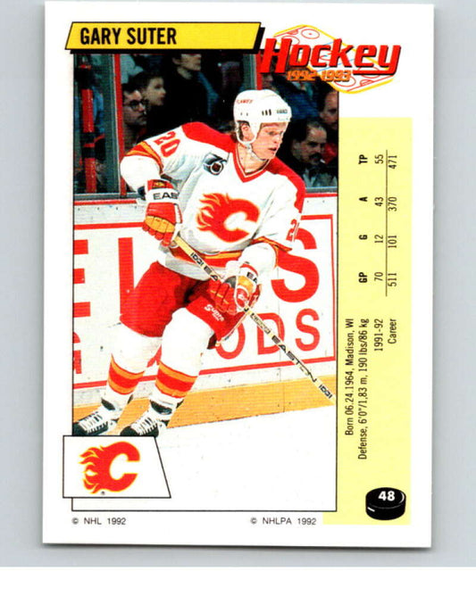 1992-93 Panini Stickers Hockey  #48 Gary Suter  Calgary Flames  V82559 Image 1