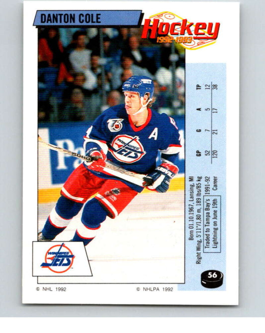 1992-93 Panini Stickers Hockey  #56 Danton Cole  Tampa Bay Lightning  V82573 Image 1
