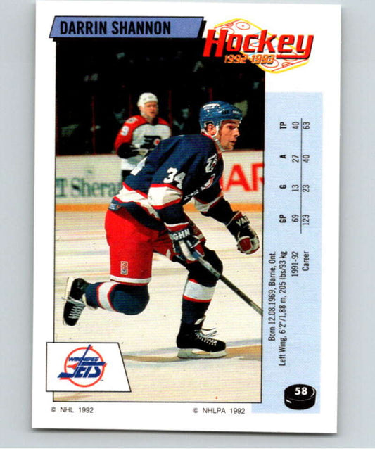 1992-93 Panini Stickers Hockey  #58 Darrin Shannon   V82577 Image 1