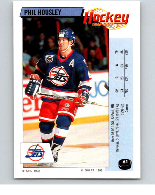 1992-93 Panini Stickers Hockey  #61 Phil Housley  Winnipeg Jets  V82582 Image 1