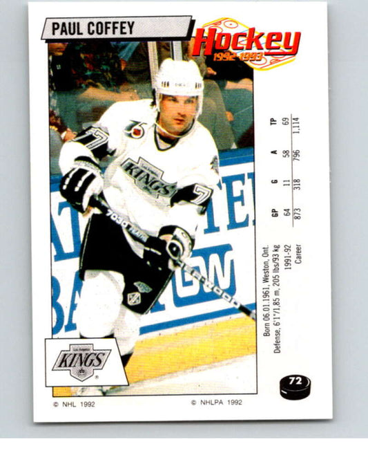 1992-93 Panini Stickers Hockey  #72 Paul Coffey   V82601 Image 1