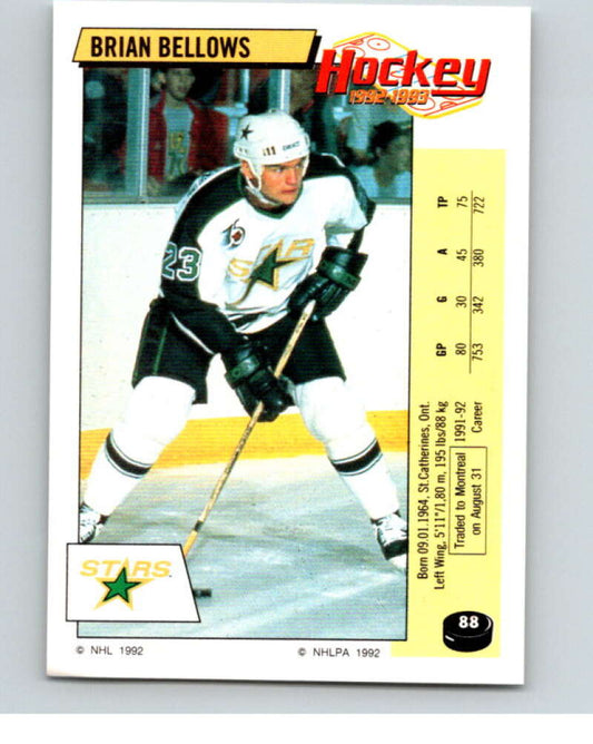 1992-93 Panini Stickers Hockey  #88 Brian Bellows   V82631 Image 1