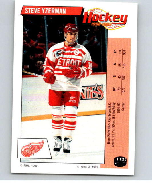 1992-93 Panini Stickers Hockey  #112 Steve Yzerman  Detroit Red Wings  V82678 Image 1