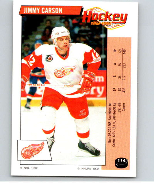 1992-93 Panini Stickers Hockey  #114 Jimmy Carson   V82682 Image 1